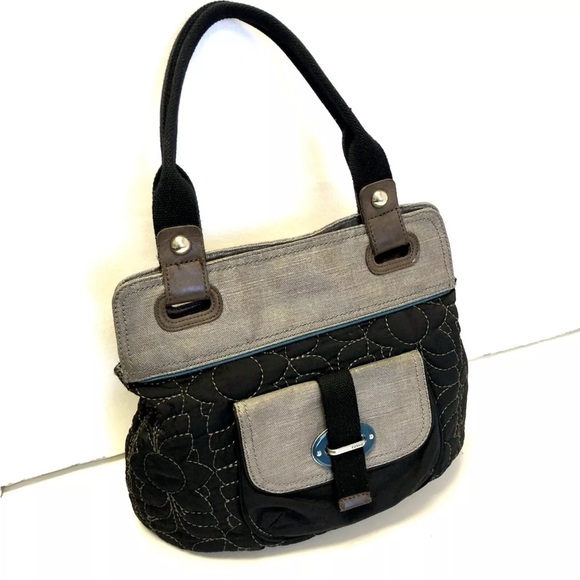 Fossil Key-Per bag Black QUILTED Coated Leather Large - Picture 5 of 11